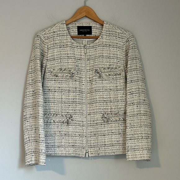 NWOT Lafayette 148 New York Tweed Zip Jacket – Size 10